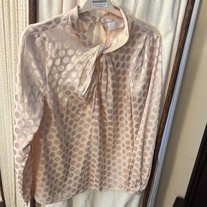 Zimmermann Blouse in Soft Pink with Polka Dots